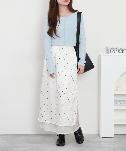 RME.(アールエムイー)の「ドット柄シアーレイヤードロングスカート(スカート・レディース・ブラック/ホワイト・L/M/S)」の18枚目の写真