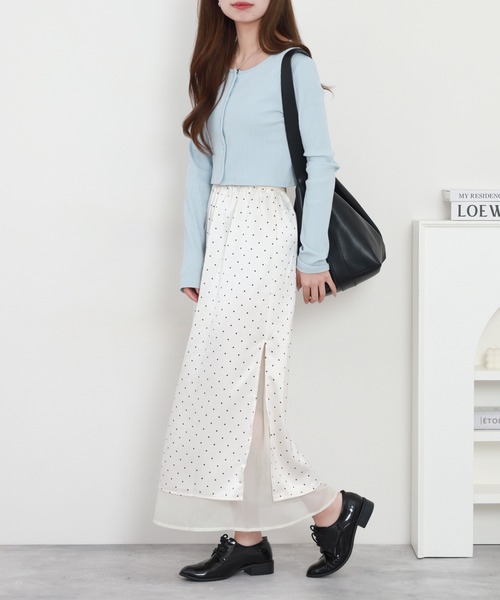RME.(アールエムイー)の「ドット柄シアーレイヤードロングスカート(スカート・レディース・ブラック/ホワイト・L/M/S)」の17枚目の写真