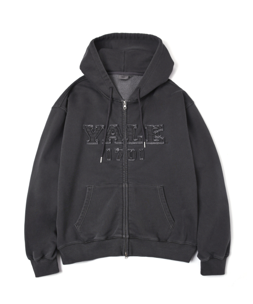 YALE(イェール)の「ピグメントアプリケフードジップアップ_チャコール(パーカー・レディース・その他・LARGE/X-LARGE/SMALL/MEDIUM)」の1枚目の写真
