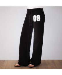 Patchwork Bootcut Sweatpants [Black]