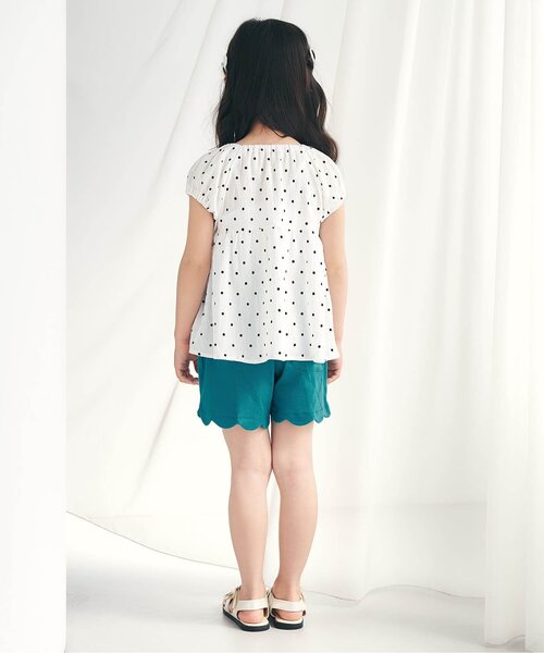 apres les cours(アプレレクール)の「【接触冷感】ひんやりスカラップショートパンツ(その他パンツ・キッズ・ラベンダー/グリーン/サックスブルー/ドット・80/90/100/120/130/140/110)」の6枚目の写真