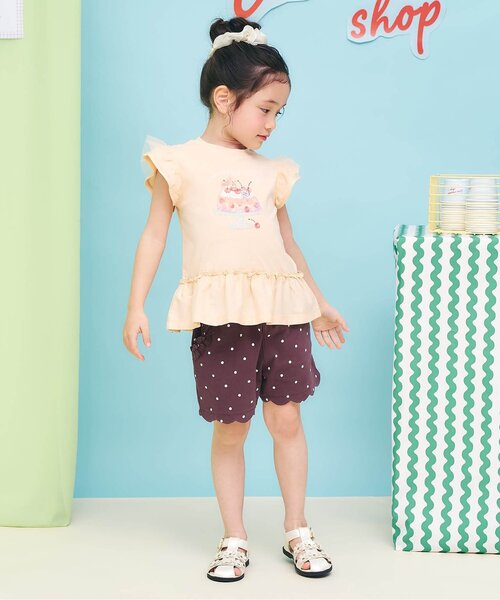 apres les cours(アプレレクール)の「【接触冷感】ひんやりスカラップショートパンツ(その他パンツ・キッズ・ラベンダー/グリーン/サックスブルー/ドット・80/90/100/120/130/140/110)」の10枚目の写真