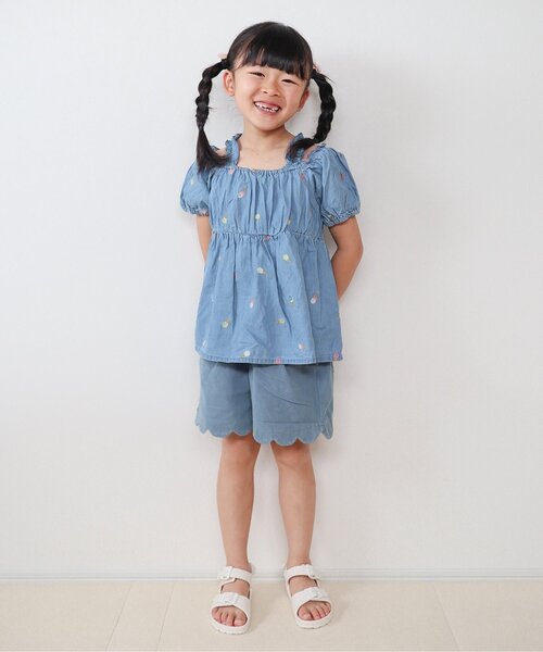 apres les cours(アプレレクール)の「【接触冷感】ひんやりスカラップショートパンツ(その他パンツ・キッズ・ラベンダー/グリーン/サックスブルー/ドット・80/90/100/120/130/140/110)」の15枚目の写真