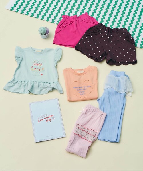 apres les cours(アプレレクール)の「【接触冷感】ひんやりスカラップショートパンツ(その他パンツ・キッズ・ラベンダー/グリーン/サックスブルー/ドット・80/90/100/120/130/140/110)」の18枚目の写真
