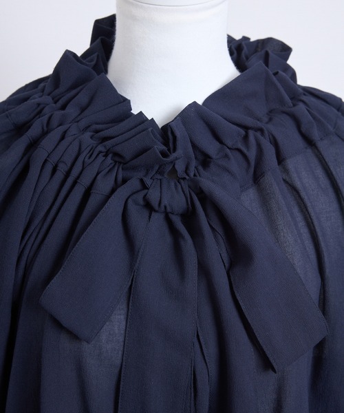 vent blanc（ヴァンブラン）の「denicher デニシェ　cotton boil parisienne blouse　キャンディネックブラウス（シャツ/ブラウス・レディース・ホワイト/ネイビー/ピンク/イエロー・FREE）」の22枚目の写真
