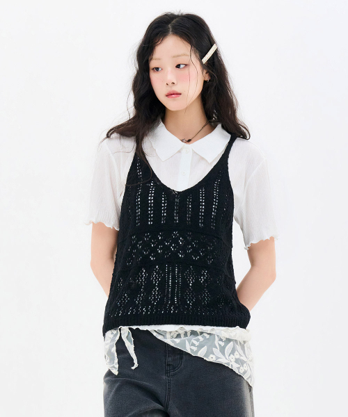CHASECULT（チェイスカルト）の「女性 ビスチェ サマー ニット-FBRG5677D03（ニット/セーター・レディース・ブラック・FRE）」の4枚目の写真