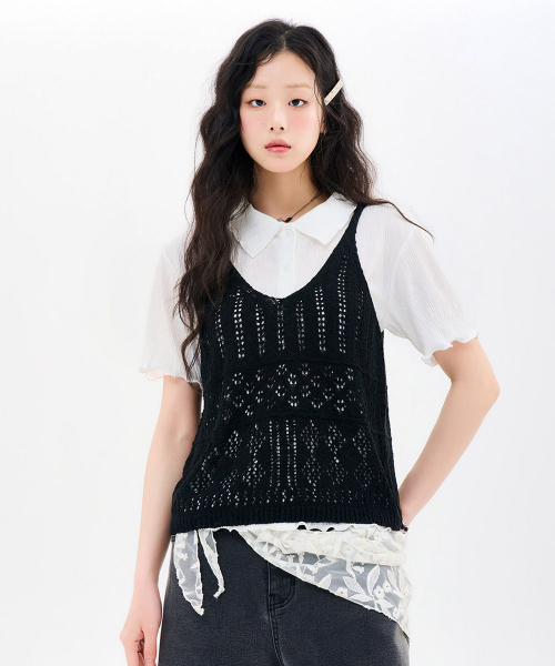 CHASECULT（チェイスカルト）の「女性 ビスチェ サマー ニット-FBRG5677D03（ニット/セーター・レディース・ブラック・FRE）」の5枚目の写真