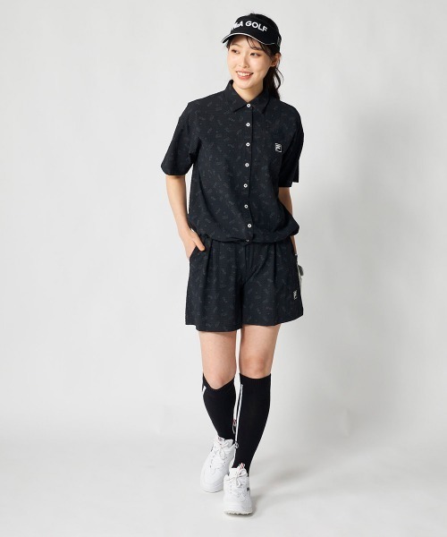FILA GOLF(フィラゴルフ )の「【FILA GOLF:フィラゴルフ】レディースサッカー素材半袖シャツ 吸汗速乾・UVカット機能 ゴルフ(シャツ/ブラウス・レディース・ライトベージュ/ブラック/カーキ・MEDIUM/LARGE/X-LARGE)」の12枚目の写真