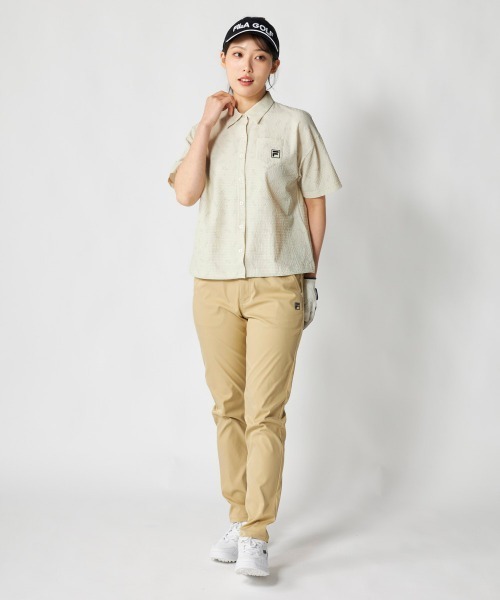 FILA GOLF(フィラゴルフ )の「【FILA GOLF:フィラゴルフ】レディースサッカー素材半袖シャツ 吸汗速乾・UVカット機能 ゴルフ(シャツ/ブラウス・レディース・ライトベージュ/ブラック/カーキ・MEDIUM/LARGE/X-LARGE)」の21枚目の写真
