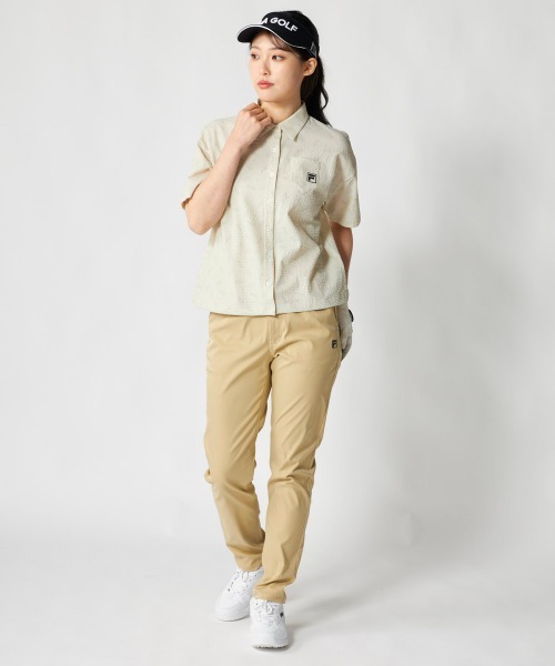 FILA GOLF(フィラゴルフ )の「【FILA GOLF:フィラゴルフ】レディースサッカー素材半袖シャツ 吸汗速乾・UVカット機能 ゴルフ(シャツ/ブラウス・レディース・ライトベージュ/ブラック/カーキ・MEDIUM/LARGE/X-LARGE)」の22枚目の写真