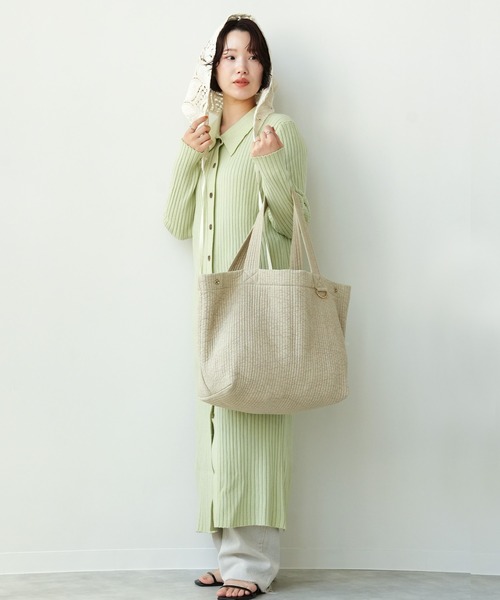 atRise(アットライズ)の「ヌビトートバッグ(L) / R0461(トートバッグ・レディース・スミクロ/グレー系その他/アイボリー系/ベージュ系その他/オートミール/ライトベージュ・ONE SIZE)」の15枚目の写真