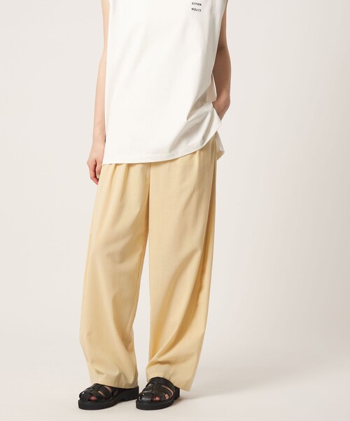 CITEN(シテン)の「<CITEN>エアリーバレルパンツ ―吸水速乾・防シワ―(スラックス・レディース・クリーム/ダークブラウン/ライム・S/M)」の3枚目の写真