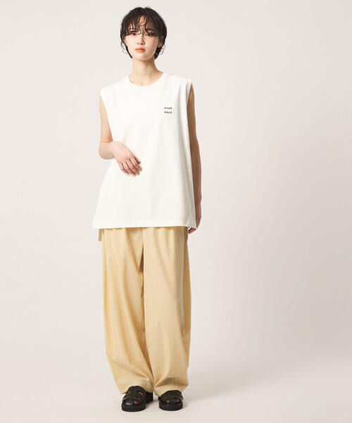 CITEN(シテン)の「<CITEN>エアリーバレルパンツ ―吸水速乾・防シワ―(スラックス・レディース・クリーム/ダークブラウン/ライム・S/M)」の10枚目の写真