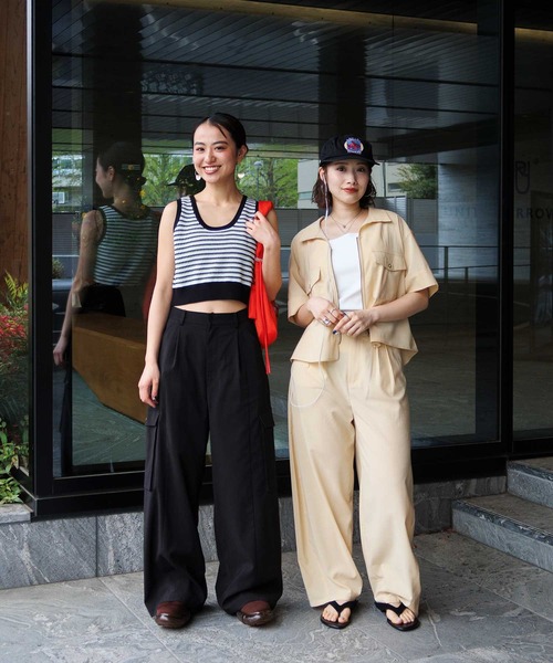 CITEN(シテン)の「<CITEN>エアリーバレルパンツ ―吸水速乾・防シワ―(スラックス・レディース・クリーム/ダークブラウン/ライム・S/M)」の4枚目の写真