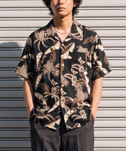 [UT208][HOUSTON] MADE IN JAPAN РУБАШКА RAYON ALOHA PINEAPPLE 41351