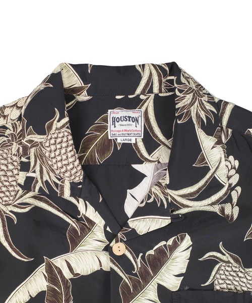HOUSTON(ヒューストン)の「【UT208】【HOUSTON/ヒューストン】MADE IN JAPAN RAYON ALOHA SHIRT PINEAPPLE 41351(シャツ/ブラウス・メンズ・ブラック/マスタード・MEDIUM/LARGE)」の8枚目の写真