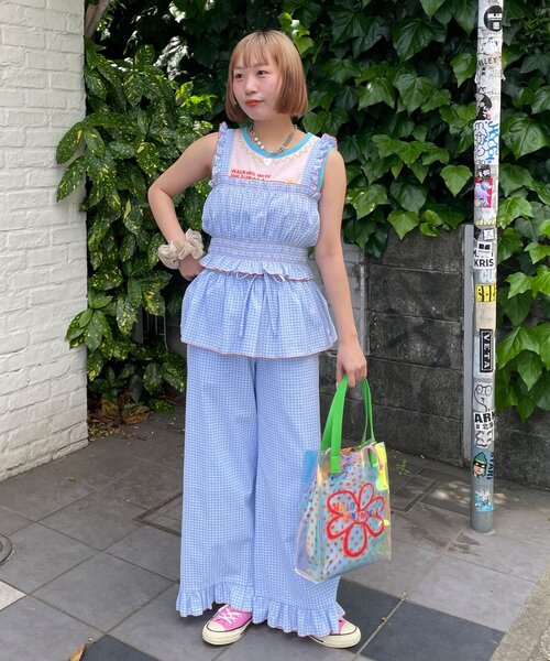 HELLO.SANFRANCISCO(ハローサンフランシスコ)の「【HELLO.SANFRANCISCO/ハローサンフランシスコ】シャーリングチェックビスチェ(キャミソール・レディース・サックスブルー/ピンク・ONE SIZE)」の21枚目の写真