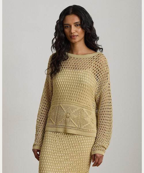 LAUREN RALPH LAUREN(ローレン ラルフ ローレン)の「ポインテールニット リネンブレンド セーター(ニット/セーター・レディース・ブラウン・XS/M/S)」の1枚目の写真