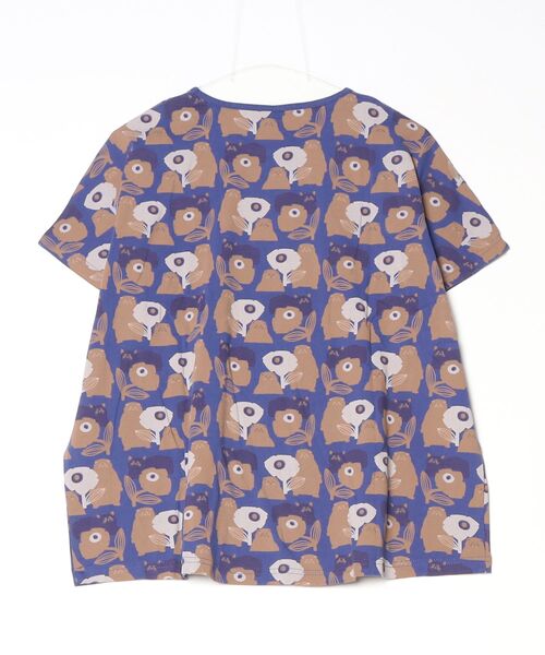 Emago(イマゴ)の「EMAGO ねこプリントドルマンT(Tシャツ/カットソー・レディース・ネイビー/イエロー/ブラック/ホワイト・FREE)」の8枚目の写真
