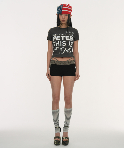 GILAARCHIVE（ギラアーカイブ）の「TYPING CROP T-SHIRTS_BLACK（Tシャツ/カットソー・レディース・その他・FREE）」の2枚目の写真