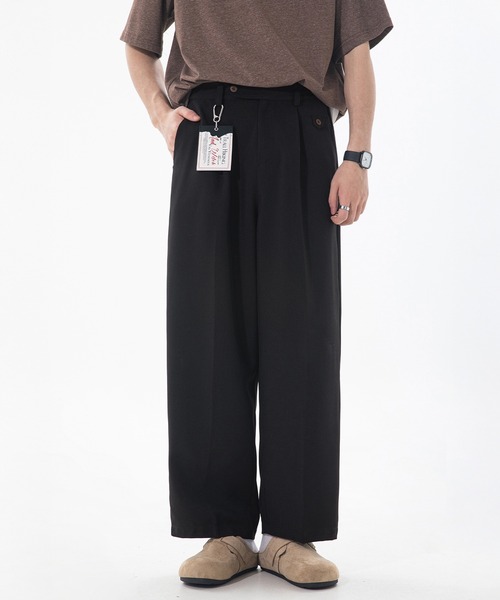 CORPUS TOKYO（コーパス トーキョー）の「バックゴムストレッチワイドスラックス（スラックス・メンズ・ブラック/アイボリー/カーキブラウン・1/3/2/4）」の7枚目の写真