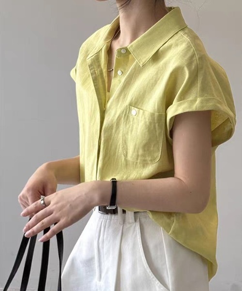 FAVORITO(ファヴォリート)の「ノースリーブシャツ(シャツ/ブラウス・レディース・ホワイト/イエロー・S/XL/L/M)」の7枚目の写真
