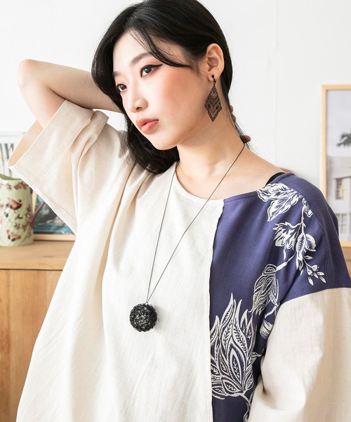 チャイハネ（チャイハネ）の「【チャイハネ】メタルボールロングネックレス（ネックレス・レディース・ブラック/シルバー・FREE）」の4枚目の写真
