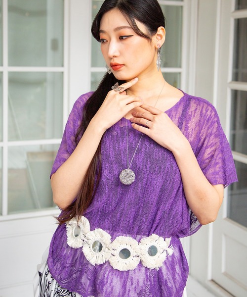 チャイハネ（チャイハネ）の「【チャイハネ】メタルボールロングネックレス（ネックレス・レディース・ブラック/シルバー・FREE）」の6枚目の写真