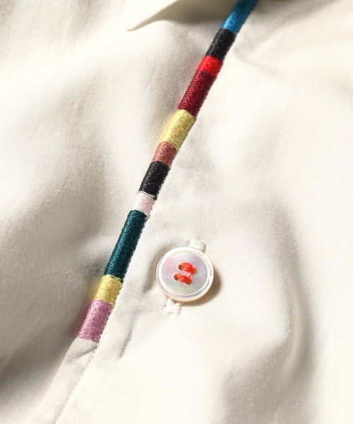 Paul Smith(ポールスミス)の「"Signature Stripe" エンブロイダリー 半袖シャツ / 163323 427BP(シャツ/ブラウス・メンズ・ダークグレー/オフホワイト・SMALL/LARGE/MEDIUM/X-LARGE)」の11枚目の写真