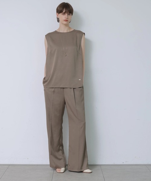 CADUNE(カデュネ)の「サテンパンツ(その他パンツ・レディース・モカ/ブラック・38/36/34)」の1枚目の写真