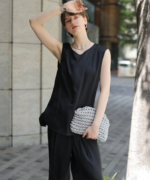 CADUNE(カデュネ)の「サテンパンツ(その他パンツ・レディース・モカ/ブラック・38/36/34)」の5枚目の写真