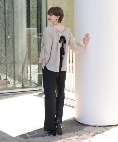 CADUNE(カデュネ)の「サテンパンツ(その他パンツ・レディース・モカ/ブラック・38/36/34)」の10枚目の写真