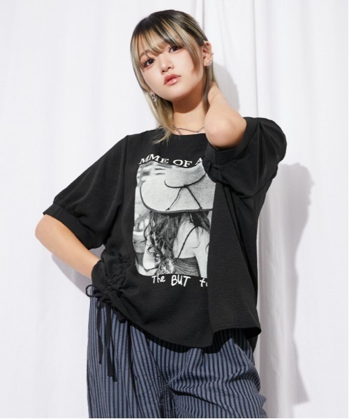 GORGE(ゴージ)の「《フォトプリント×ドロストデザイン》チュニック/モードカジュアル/春夏/全2色(その他トップス・レディース・オフホワイト/ブラック・F)」の21枚目の写真