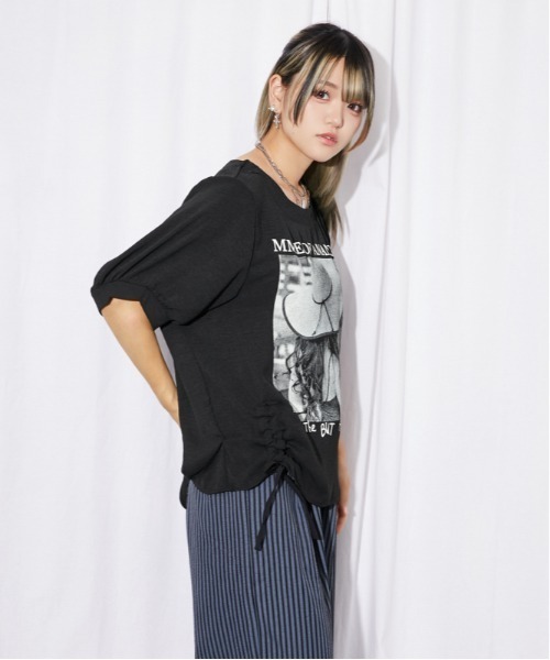 GORGE(ゴージ)の「《フォトプリント×ドロストデザイン》チュニック/モードカジュアル/春夏/全2色(その他トップス・レディース・オフホワイト/ブラック・F)」の5枚目の写真