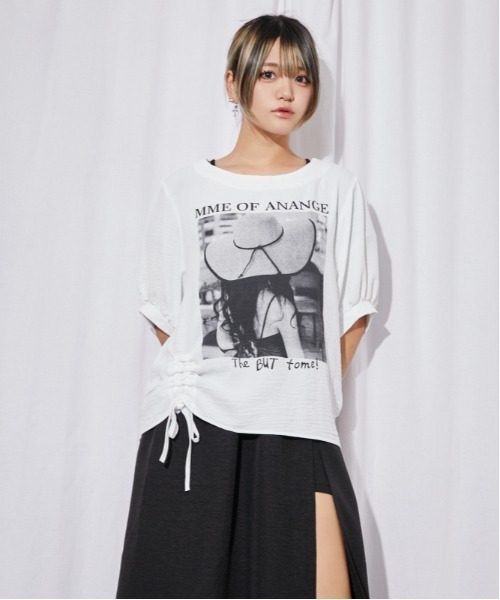 GORGE(ゴージ)の「《フォトプリント×ドロストデザイン》チュニック/モードカジュアル/春夏/全2色(その他トップス・レディース・オフホワイト/ブラック・F)」の9枚目の写真