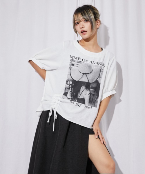 GORGE(ゴージ)の「《フォトプリント×ドロストデザイン》チュニック/モードカジュアル/春夏/全2色(その他トップス・レディース・オフホワイト/ブラック・F)」の10枚目の写真