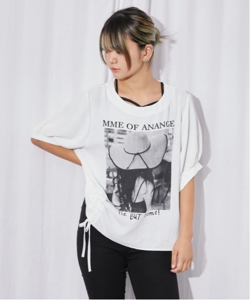 GORGE(ゴージ)の「《フォトプリント×ドロストデザイン》チュニック/モードカジュアル/春夏/全2色(その他トップス・レディース・オフホワイト/ブラック・F)」の12枚目の写真
