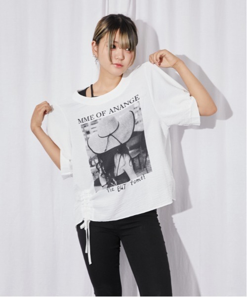 GORGE(ゴージ)の「《フォトプリント×ドロストデザイン》チュニック/モードカジュアル/春夏/全2色(その他トップス・レディース・オフホワイト/ブラック・F)」の13枚目の写真