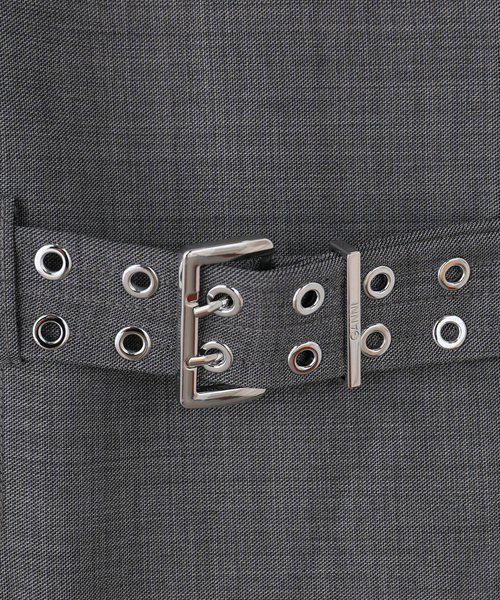 GANNI(ガニー)の「GANNI / ガニー Wool Melange Suiting Belted Long D(ワンピース・レディース・チャコールグレー・32/34)」の7枚目の写真