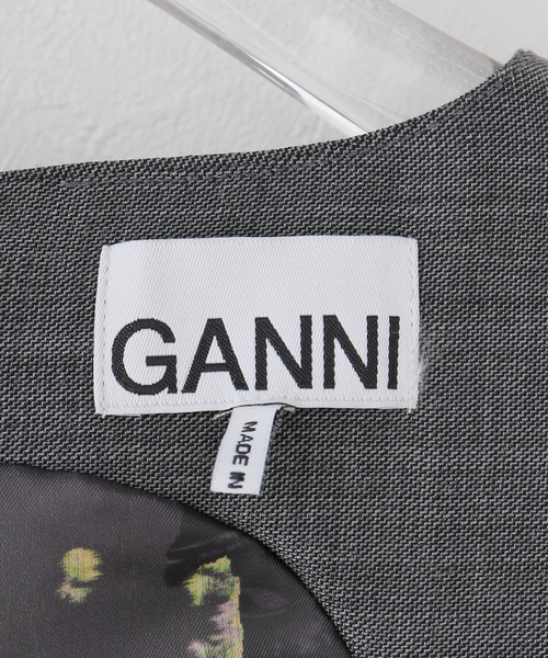 GANNI(ガニー)の「GANNI / ガニー Wool Melange Suiting Belted Long D(ワンピース・レディース・チャコールグレー・32/34)」の11枚目の写真
