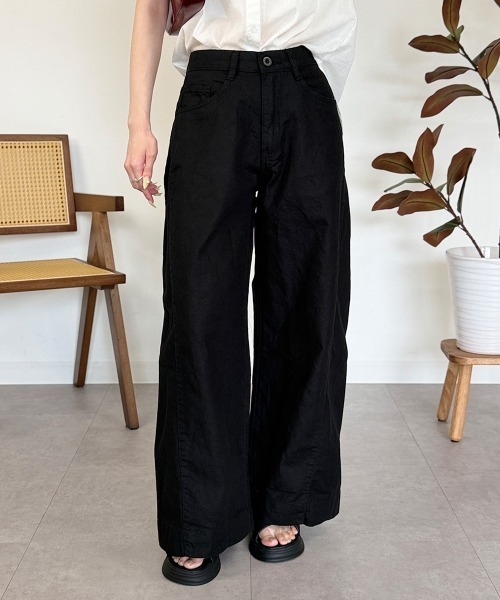 RCD（アールシーディー）の「綿麻サイド切り替えバギーパンツ（その他パンツ・レディース・チャコールグレー/ブラック/ベージュ・3L/L/LL/M/4L）」の13枚目の写真