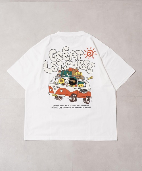 1111clothing(ワンフォークロージング)の「バックサガラ刺繍 プリント Tシャツ / Back-to-Back Embroidered Print T-Shirt(Tシャツ/カットソー・メンズ・ホワイト系3/ネイビー/ライトピンク/ターコイズブルー/ホワイト系1/ホワイト系2・M/L)」の18枚目の写真