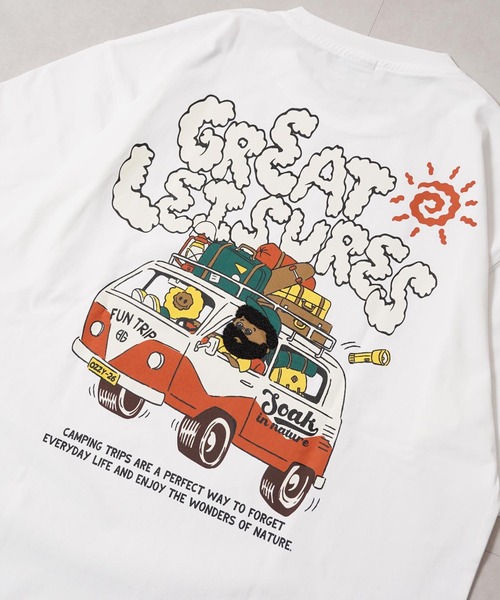 1111clothing(ワンフォークロージング)の「バックサガラ刺繍 プリント Tシャツ / Back-to-Back Embroidered Print T-Shirt(Tシャツ/カットソー・メンズ・ホワイト系3/ネイビー/ライトピンク/ターコイズブルー/ホワイト系1/ホワイト系2・M/L)」の16枚目の写真