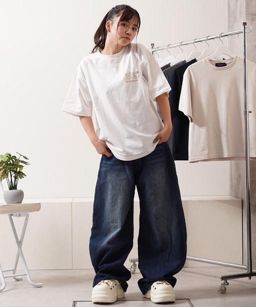 1111clothing(ワンフォークロージング)の「バックサガラ刺繍 プリント Tシャツ / Back-to-Back Embroidered Print T-Shirt(Tシャツ/カットソー・メンズ・ホワイト系3/ネイビー/ライトピンク/ターコイズブルー/ホワイト系1/ホワイト系2・M/L)」の15枚目の写真