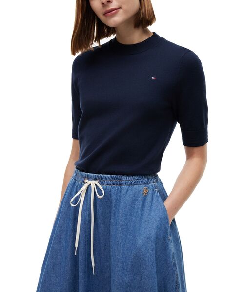 TOMMY HILFIGER(トミーヒルフィガー)の「エラスティックウエストフレアミディスカート(デニムスカート・レディース・インディゴブルー・SMALL/X-SMALL/XX-SMALL)」の2枚目の写真