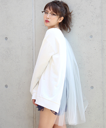 MICOAMERI | チュールドッキングルーズスウェット(スウェット)