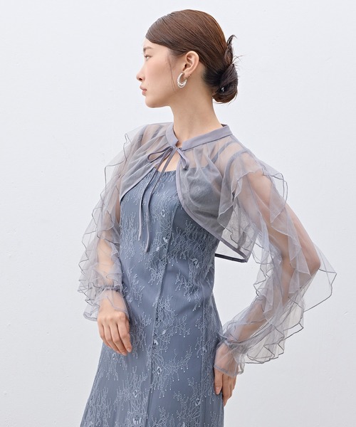 Kana(カナ)の「ボリュームラッフルフリルショートボレロ パーティー 結婚式 お呼ばれ オケージョン(カーディガン/ボレロ・レディース・ブラック/ライトグレー/ベージュ・M)」の19枚目の写真