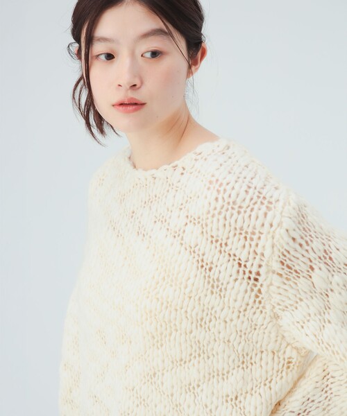 BEAMS HEART(ビームスハート)の「極太 スラブ ニット プルオーバー(ニット/セーター・レディース・ホワイト系その他5/レッド/グレー・FREE)」の5枚目の写真