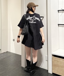 バックティアードコンビチュニックワンピース