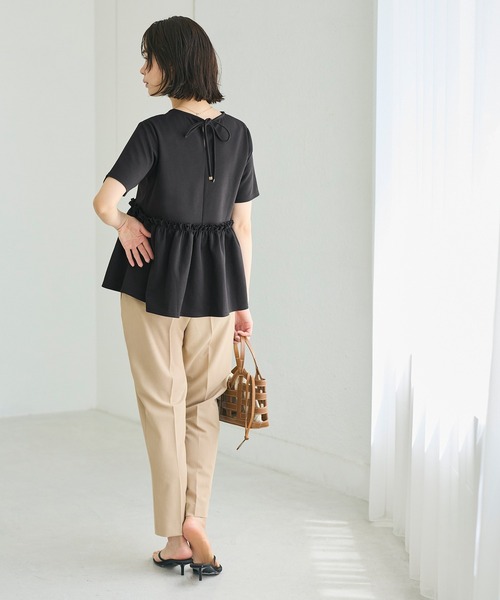 coca(coca)(コカ)の「\速乾/ライトソフトスウェットウエストギャザー切替トップス(Tシャツ/カットソー・レディース・ブラック/アイボリー・S/M/L)」の5枚目の写真